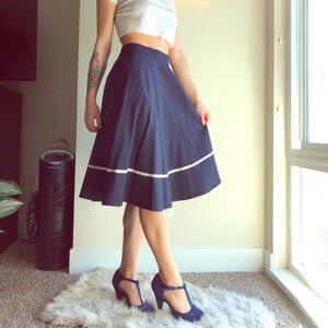 Modcloth Skirts - Just this Sway A-line skirt in navy Modcloth Skirts - Just this Sway A-line skirt in navy